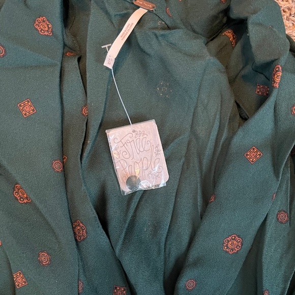 NWT Free People women's jade green star eyes jumpsuit size medium - Picture 4 of 7